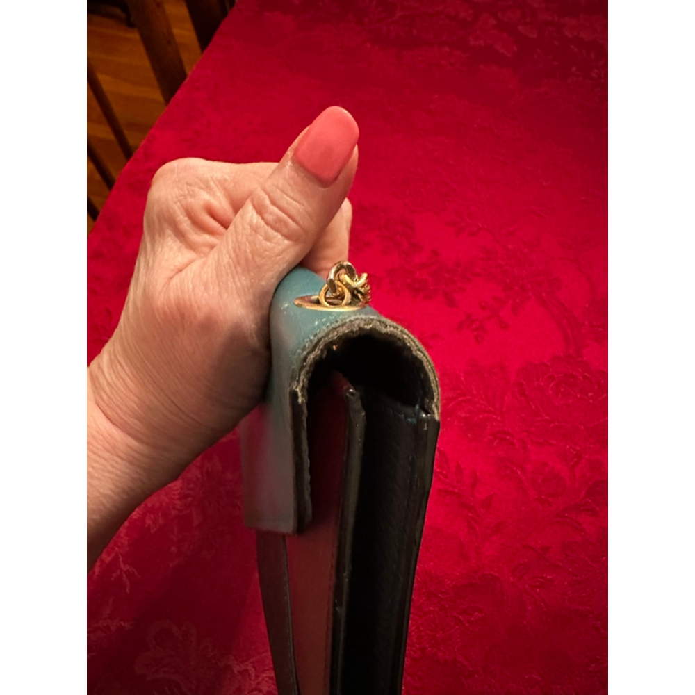 Chloé Teal Burgundy Leather Clutch One Size - Picture 8 of 11